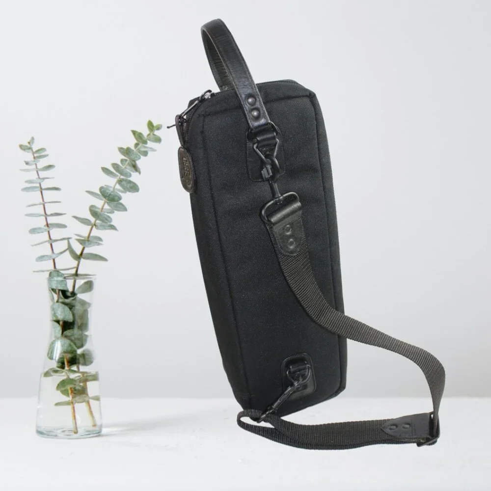 Gard Mid-Suspension Flute Black Canvas Leather Large Accessory Gig Bag - Picture 6 of 7